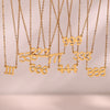 Women's Stainless Steel And Titanium Steel Fashion Jewelry Geometric Cutting Pendant Necklace With Numbers