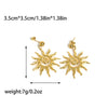 Women's Stainless Steel And Titanium Steel Fashion Vintage Sunflower Earrings With Constellation And Zodiac Sign Patterns Electroplated