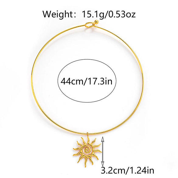 Women's Stainless Steel And Titanium Steel Fashion Vintage Sunflower Earrings With Constellation And Zodiac Sign Patterns Electroplated