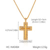 Women's Stainless Steel And Titanium Steel Figaro Chain Inlaid Zircon Geometric Cross Pendant Necklace