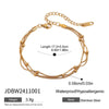 Women's Stainless Steel And Titanium Steel Finger Bracelet And Ring Jewelry With Geometric Style Heart Water Drop Bell Pattern Electroplating