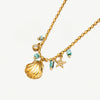 Women's Stainless Steel And Titanium Steel Five Pointed Star Necklace With Electroplating Treatment
