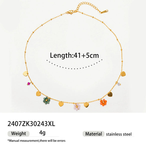 Women's Stainless Steel And Titanium Steel Five Pointed Star Necklace With Electroplating Treatment