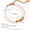 Women's Stainless Steel And Titanium Steel Geometric Beaded Bracelet And Necklace Set With Electroplating