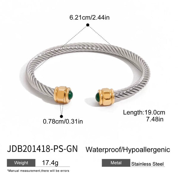 Women's Stainless Steel And Titanium Steel Geometric Bracelet With Electroplating And Snake Bone Chain Design
