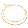 Women's Stainless Steel And Titanium Steel Geometric Double Layer Snake Bone Chain Necklace With Electroplating