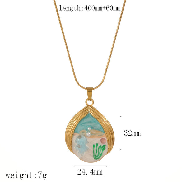 Women's Stainless Steel And Titanium Steel Geometric Dripping Oil Clavicle Chain Necklace Highend Minimalist Style