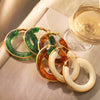 Women's Stainless Steel And Titanium Steel Geometric Hoop Earrings With Electroplating And Vacuum Plating Craft