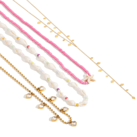 Women's Stainless Steel And Titanium Steel Geometric Jewelry Necklace With Electroplating