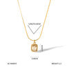 Women's Stainless Steel And Titanium Steel Geometric Love Pendant Necklace With Diamond Design