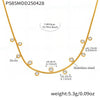 Women's 316L Stainless Steel And 316L Stainless Steel Geometric Pattern Electroplated Round Bead Zircon Stacked Four Leaf Flower Clavicle Necklace