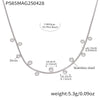Women's 316L Stainless Steel And 316L Stainless Steel Geometric Pattern Electroplated Round Bead Zircon Stacked Four Leaf Flower Clavicle Necklace