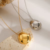 Women's Stainless Steel And Titanium Steel Geometric Pattern Gold Bean Necklace With Electroplating