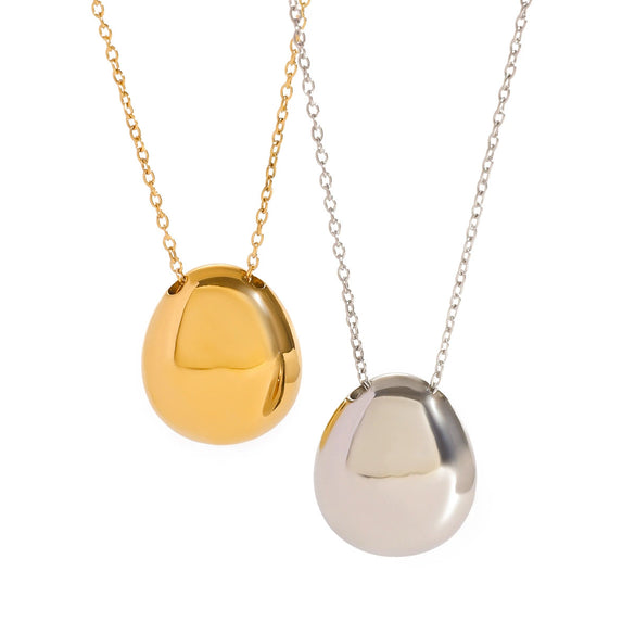 Women's Stainless Steel And Titanium Steel Geometric Pattern Gold Bean Necklace With Electroplating