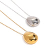 Women's Stainless Steel And Titanium Steel Geometric Pattern Gold Bean Necklace With Electroplating