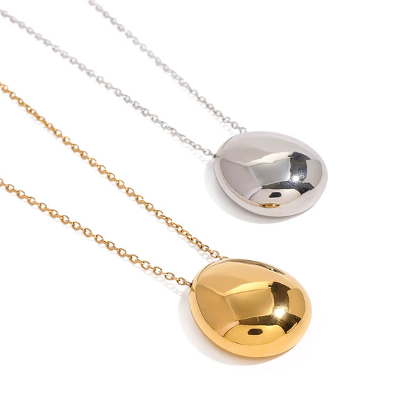 Women's Stainless Steel And Titanium Steel Geometric Pattern Gold Bean Necklace With Electroplating