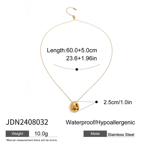 Women's Stainless Steel And Titanium Steel Geometric Pattern Gold Bean Necklace With Electroplating
