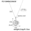 Women's 316L Stainless Steel And 316L Stainless Steel Geometric Pendant Stacked Clavicle Necklace With Electroplating 18K Gold Nonfading Jewelry
