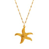 Women's Stainless Steel And Titanium Steel Geometric Starfish Clavicle Chain Necklace With Electroplating