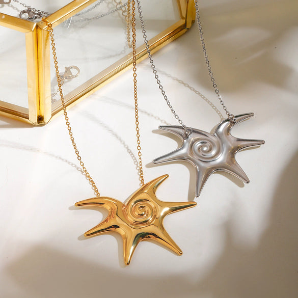 Women's Stainless Steel And Titanium Steel Geometric Style Light Luxury Highend Clavicle Chain Necklace With Electroplating
