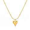 Women's Stainless Steel And Titanium Steel Heart Shaped Elegant Fashion Jewelry Necklace With Electroplating Design