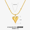Women's Stainless Steel And Titanium Steel Heart Shaped Elegant Fashion Jewelry Necklace With Electroplating Design