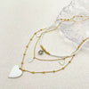 Women's Stainless Steel And Titanium Steel Heartshaped Star Pendant Multilayer Necklace With Electroplating