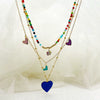 Women's Stainless Steel And Titanium Steel Heartshaped Star Pendant Multilayer Necklace With Electroplating