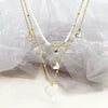 Women's Stainless Steel And Titanium Steel Heartshaped Star Pendant Multilayer Necklace With Electroplating