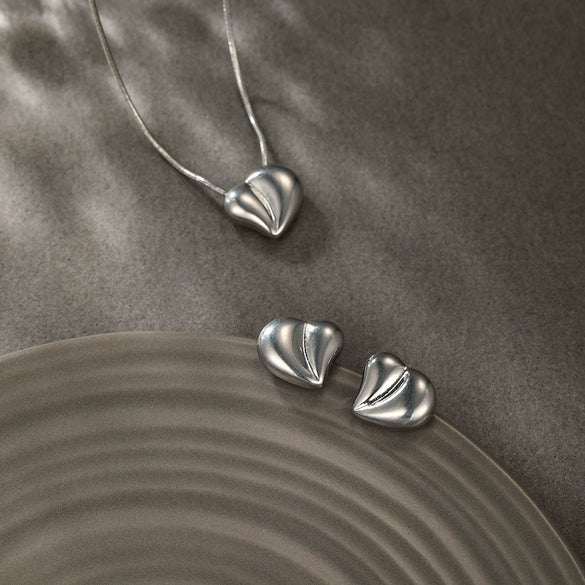 Women's Stainless Steel And Titanium Steel Jewelry Set With Heart Water Drop Bell Pattern Electroplated Design