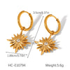 Women's Stainless Steel And Titanium Steel Jewelry With Dropshaped And Geometric Zircon Inlaid Pendant And Earrings