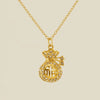 Women's 316L Stainless Steel And 316L Stainless Steel 18K Gold Plated Diamond Design Hollow Pendant Necklace With Ochain