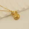 Women's 316L Stainless Steel And 316L Stainless Steel 18K Gold Plated Diamond Design Hollow Pendant Necklace With Ochain