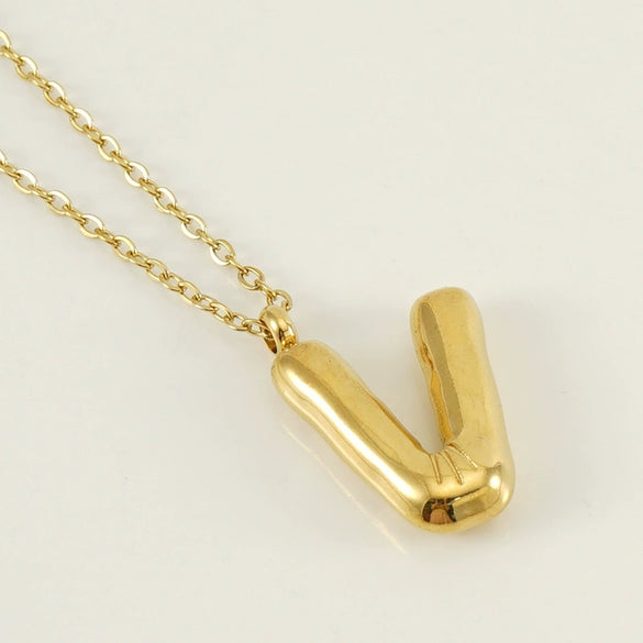 Women's 316L Stainless Steel And 316L Stainless Steel Letter Pendant Clavicle Chain With Electroplating Hiphop Style