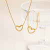 Women's Stainless Steel And Titanium Steel Love Necklace And Bracelet Set Simple Fashion Electroplated 18K Gold Highgrade Clavicle Chain