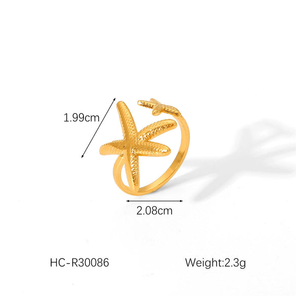 Women's Stainless Steel And Titanium Steel Marine Element Jewelry With Geometric Style And Electroplating Process Including Pendant Necklace And Ring