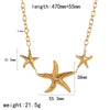 Women's Stainless Steel And Titanium Steel Marine Style Necklace With Animal Zodiac And Flower Pendant Electroplated O Word Chain