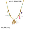 Women's Stainless Steel And Titanium Steel Marine Style Necklace With Animal Zodiac And Flower Pendant Electroplated O Word Chain