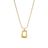 Women's Stainless Steel And Titanium Steel Necklace With Trapezoidal Pendant And Geometric Style Electroplated Design Snake Bone Chain
