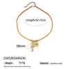 Women's Stainless Steel And Titanium Steel Ocean Element Shell Colorful Rope Pendant Necklace With Animal And Zodiac Shapes And Electroplating Design Jewelry