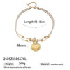 Women's Stainless Steel And Titanium Steel Ocean Element Shell Colorful Rope Pendant Necklace With Animal And Zodiac Shapes And Electroplating Design Jewelry