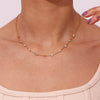 Women's Stainless Steel And Titanium Steel Splicing Small Flower Round Zircon Geometric Style Chain Necklace With Electroplating