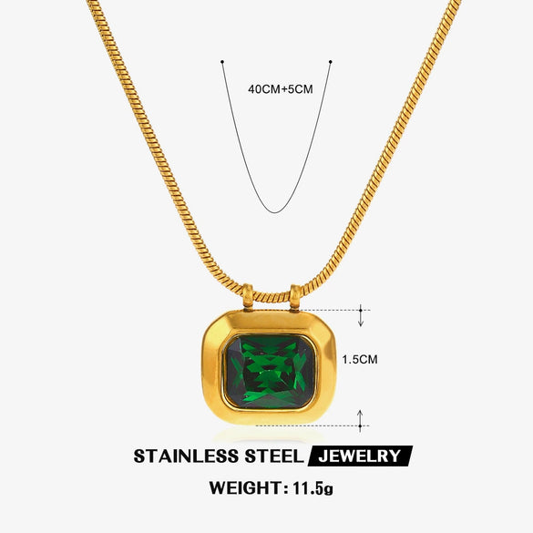 Women's Stainless Steel And Titanium Steel Square Geometric Clavicle Chain Necklace With Electroplating