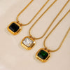 Women's Stainless Steel And Titanium Steel Square Geometric Clavicle Chain Necklace With Electroplating