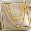 Women's Stainless Steel And Titanium Steel Stacking Style Geometric Snake Bone Clavicle Chain With Electroplating