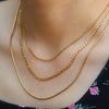 Women's Stainless Steel And Titanium Steel Stacking Style U Shape Chain Threepiece Set With Electroplating