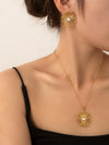 Women's Stainless Steel And Titanium Steel Sunflower Necklace Set High End Non Fading