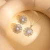 Women's Stainless Steel And Titanium Steel Sunflower Necklace Set High End Non Fading