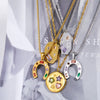 Women's Stainless Steel And Titanium Steel U Shaped Geometric Kaleidoscope Lucky Symbol Inlaid Zirconium Necklace With Furnace Vacuum Plating And Color Preservation