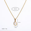 Women's Stainless Steel And Titanium Steel Water Drop Pendant Necklace With Imitation Opal Stone Geometric Style Electroplated